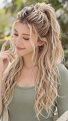 High Ponytail with Crown Braid Details