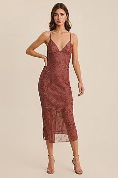 Elegant Pink Mesh V-Neck Dress: Your Next Go-To Party Dress