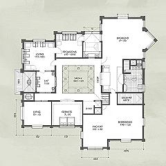 Spacious Home Design: Modern Courtyard Floor Plan