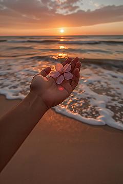 Aesthetic Ocean Sunset Photography: Pretty Flowers Lockscreen