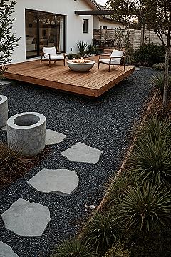 Innovative Grassless Backyards: Floating Timber Deck Designs