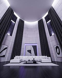 Luxury Black & White Interior: Modern Architectural Elegance