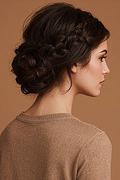 Fancy Braided Updo: Elegant Wedding Hairstyles for Dark Hair