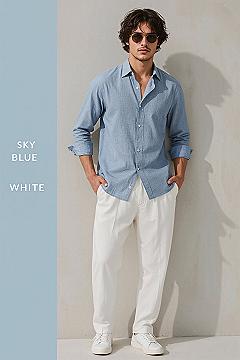 Sky Blue & White: The Freshest Casual Outfits for Men