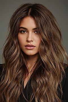 Warm Caramel Bronde Balayage: Sun-Kissed Long Layered Hair & Younger Looks