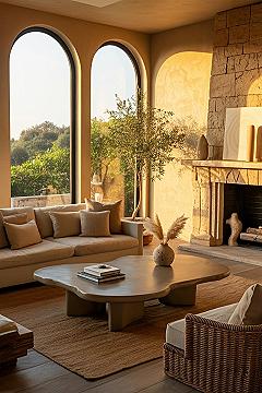 Organic Modern Living Room: Warm Cozy House Inspo