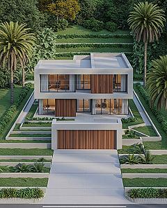 Stunning Garden Design: Harmonizing Nature with Modern Home Exterior Architecture