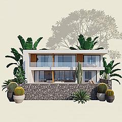 Modern Villa Elevation: Stunning Architecture & Landscape Design