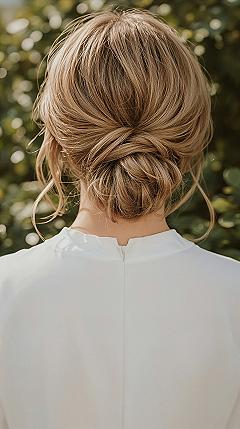 Romantic Low Ponytail Wedding Hair: Twist Knot Curls for Bridesmaids