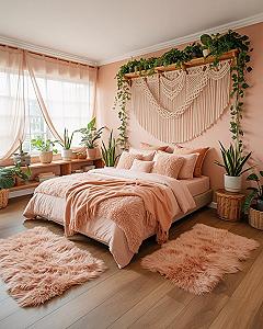 Bohemian Bedroom Bliss: Macrame, Plants & Earthy Hues