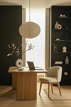 Organic Modern Office Sanctuary: Calm Focus & Inspiring Design