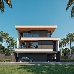 Modern 2 Floor House Design: Contemporary Flair & Balcony Ideas