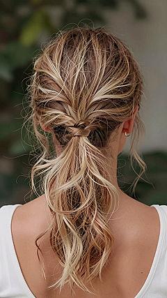 Messy Half Up Ponytail With Textured Waves