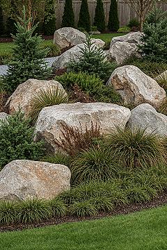 Chic Front Yard Ideas: Modern Rock Garden Landscaping for Curb Appeal