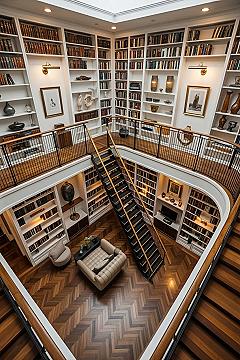 Dream Home Library Aesthetic: Modern Colonial Book House Oasis