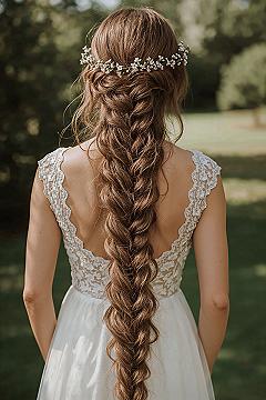 Enchanting Rapunzel Inspired Braid with Pink Flower Garland