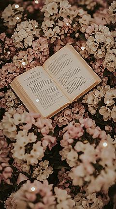 Cozy Wildflowers & Book iPhone Wallpaper: Spring Aesthetic Vibes