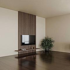 Natural Wood TV Divider for Small Living Rooms