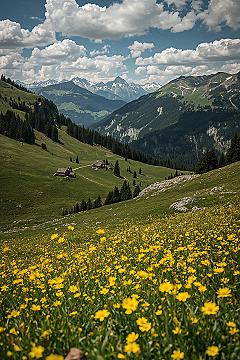 Mountain Paradise: Idyllic Alpine Valleys & Wildflower Meadows