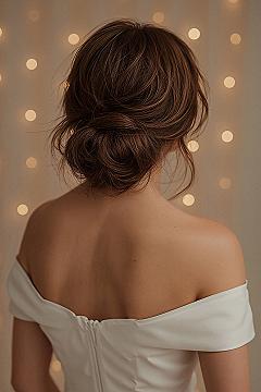 Soft Low Bun with Loose Strands: Effortless Romantic Wedding Hair