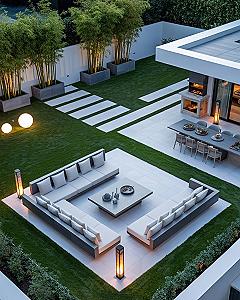 Dream Modern Villa Backyard: Courtyard Design & Luxury Garden