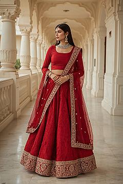 Simple Red Wedding Lehenga: Timeless Elegance for Bridal Bliss