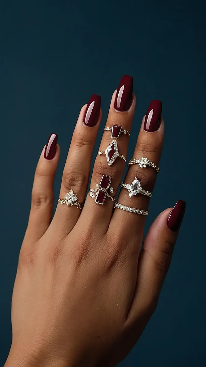 Burgundy Bliss: Ringed Radiance