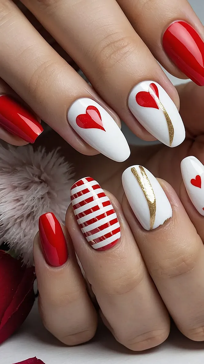 Sparkling Valentine Nails