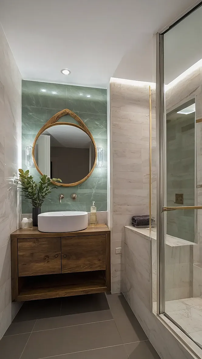 Compact Bath, Chic Design