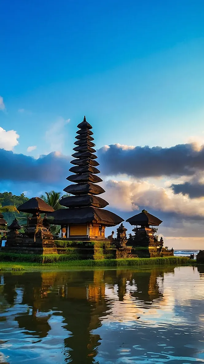 Bali's Temple Reflections: Where the Sky Meets the Sea