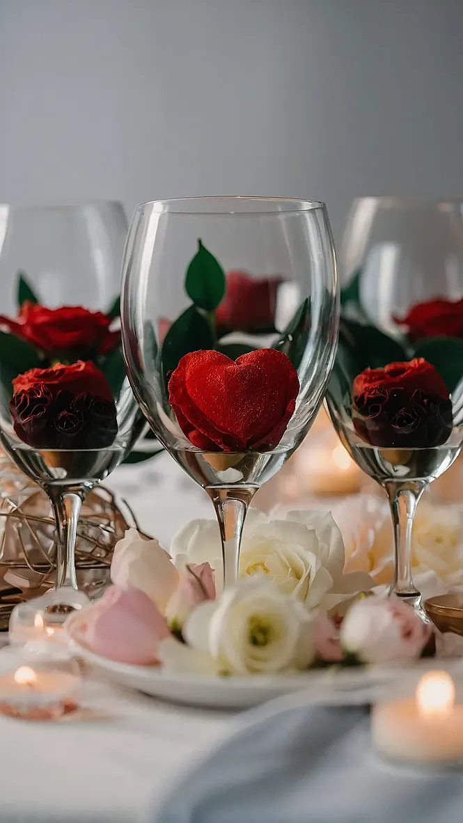 Wine, Roses, Valentine's Glow