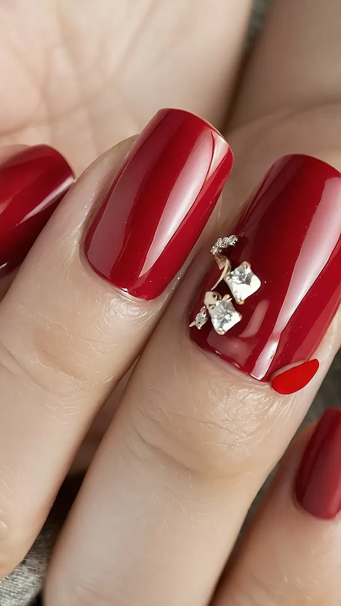 Crimson Valentine Nails