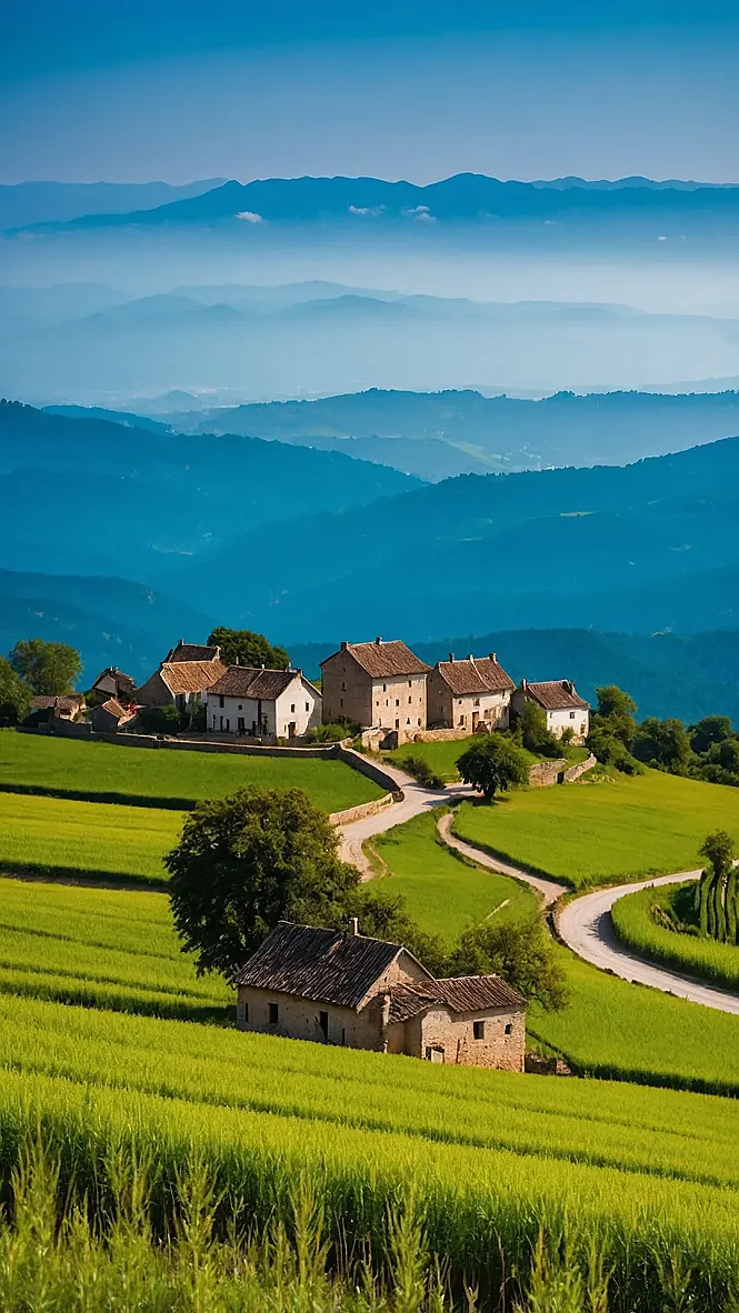 Sun-Drenched Village Scenes