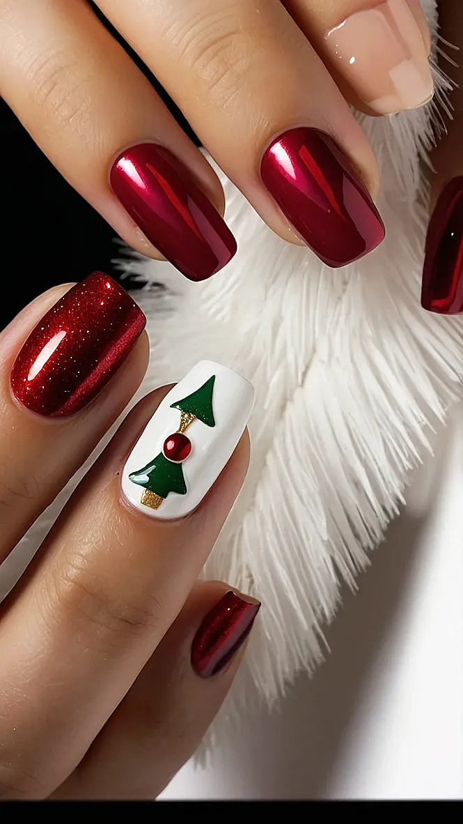 Golden Holiday Nails