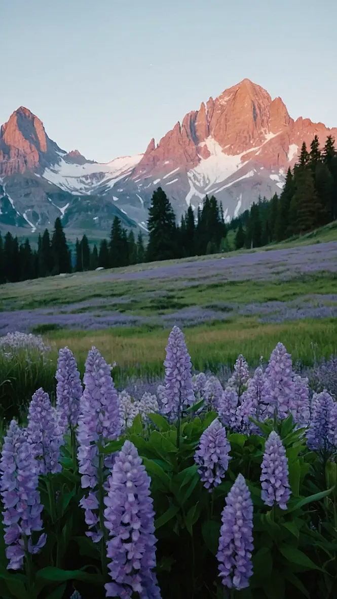 Purple Peaks & Azure Skies
