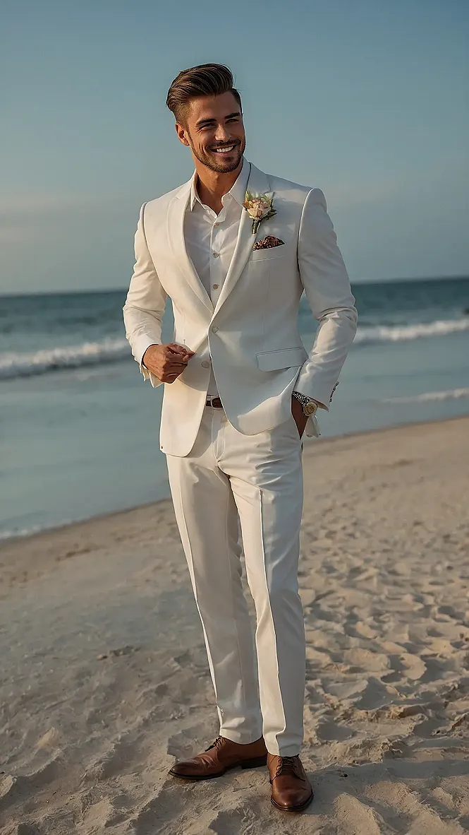 Chill Attire for Sunny Vows