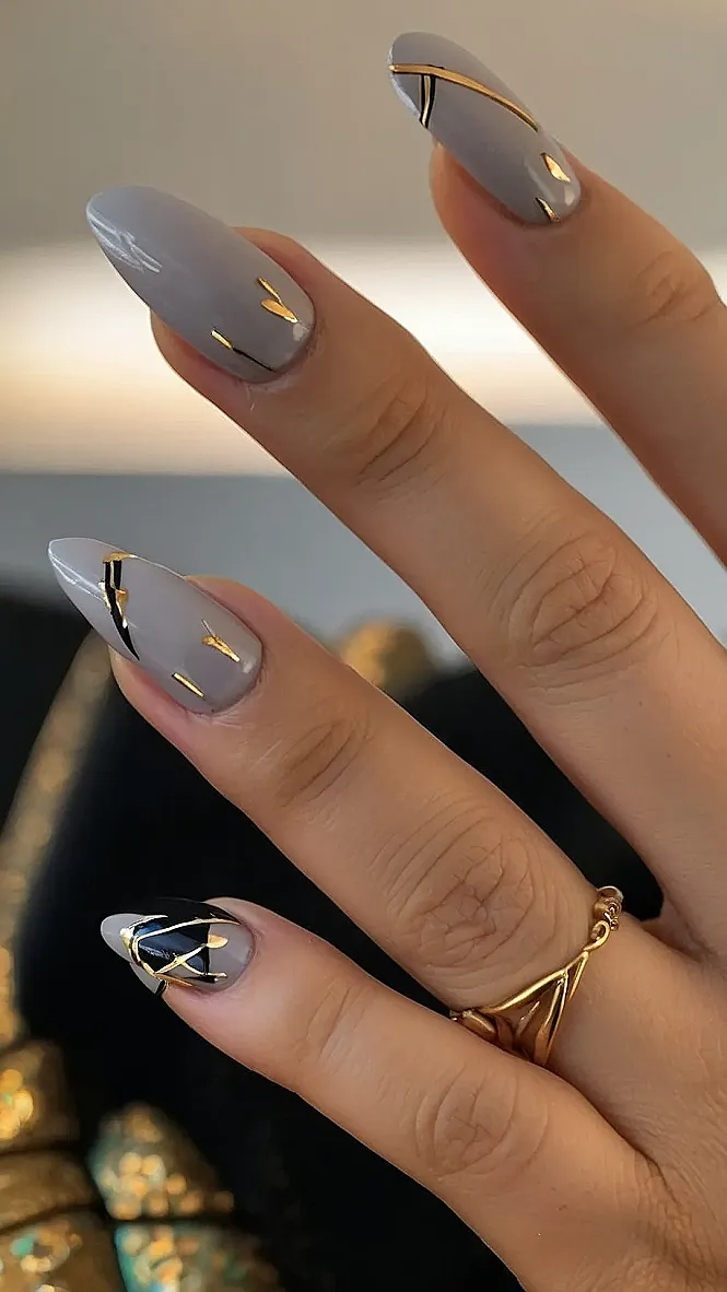 Midnight Sparkle Nails