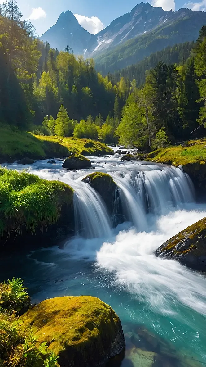 Mountains Mirrored in a Sunset Symphony: