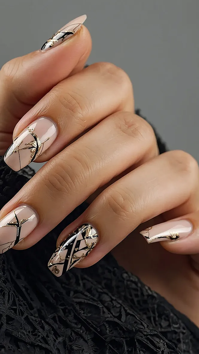 Nails That Glow Gold