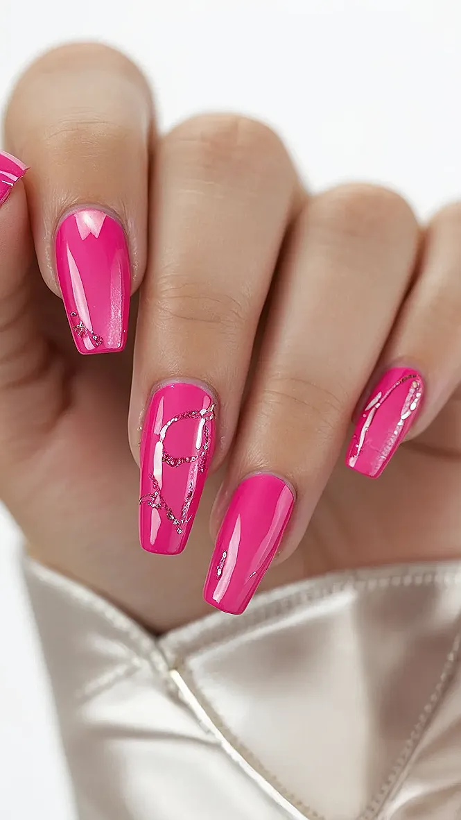 Jewelled Pink Nails