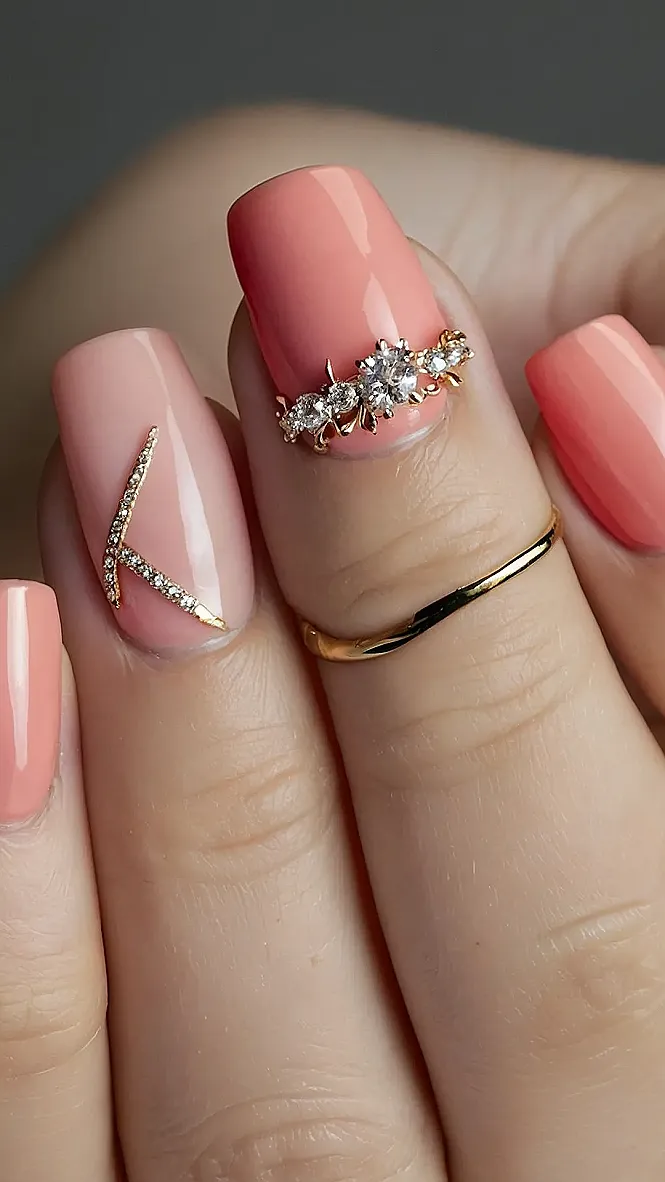 Gold & Pink Nail Perfection