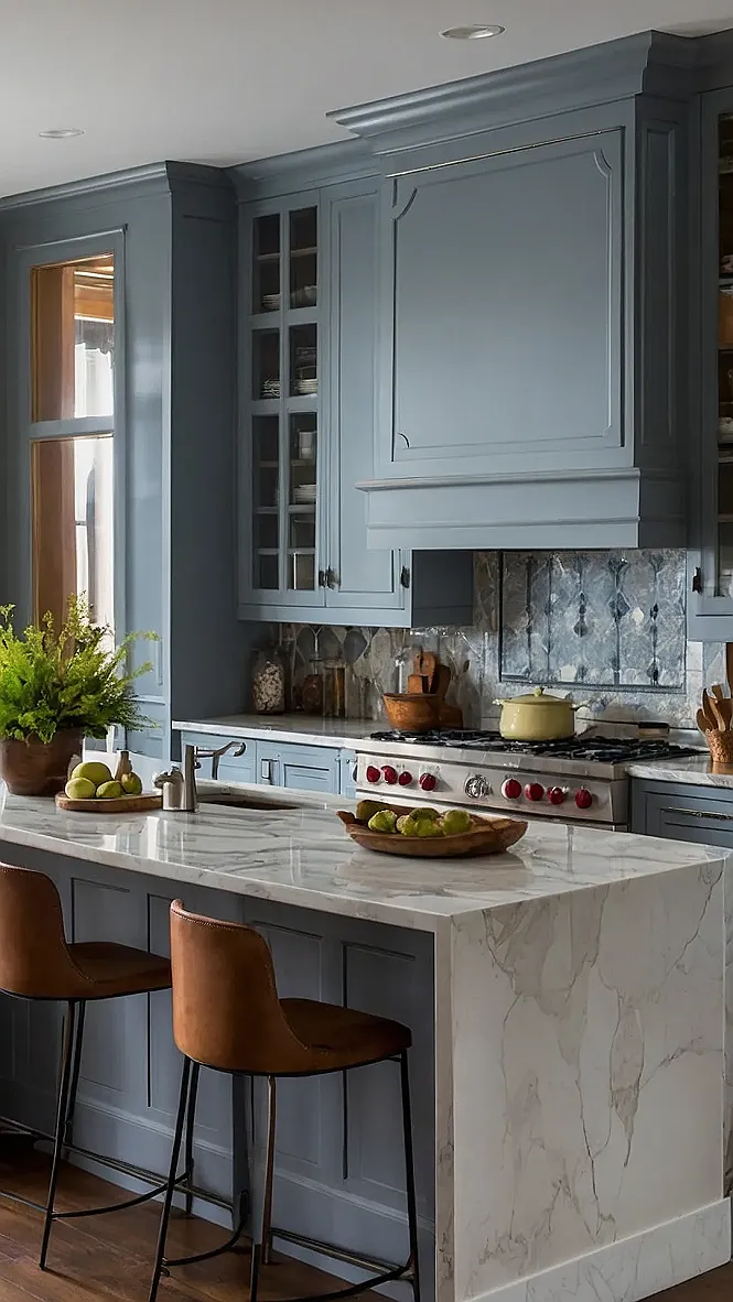 Blue Kitchen Bliss: Home Cooking Haven