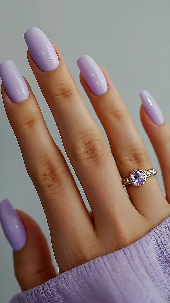 Gemstone Lavender Nails