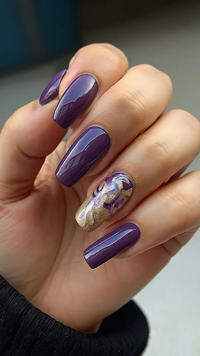 Purple Spring Nails