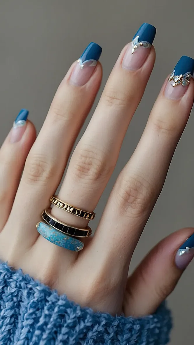 Ocean Heart Nails