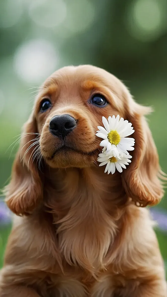 Floral Puppy Dreams