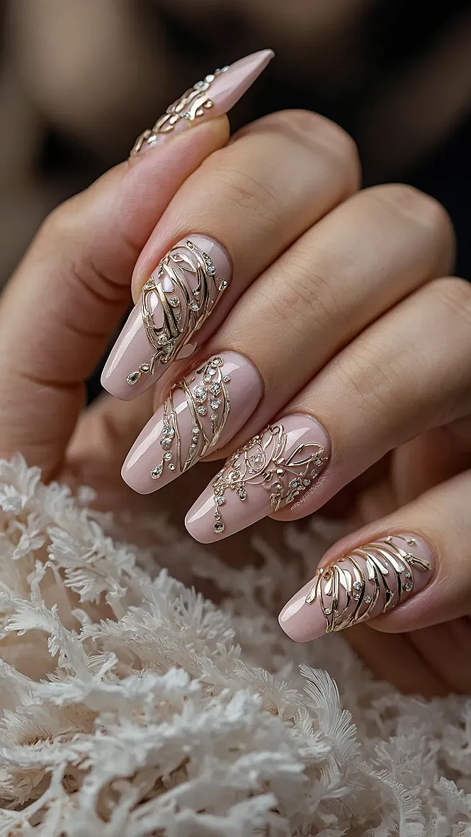 Gold Dust May Nails