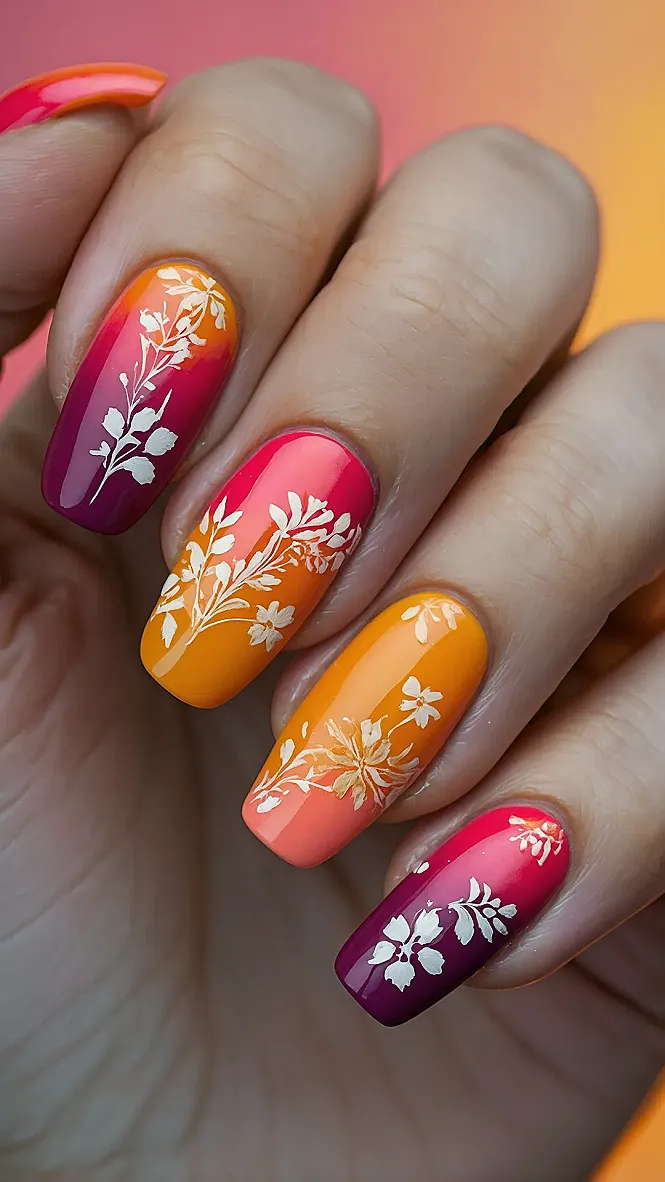 Vibrant Sunset Mani