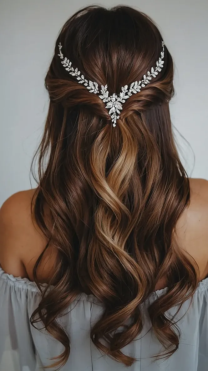 Glamorous Half Up Half Down Wedding Hair Designs to Try