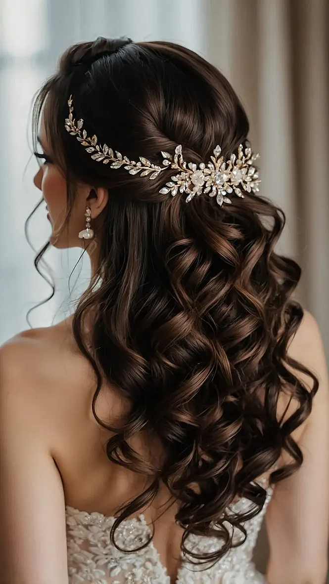 Chic Half-Up Wedding Hair